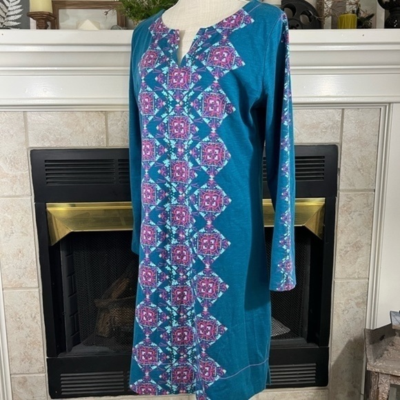 Hatley Midi Cotton Long Sleeve Dress with Vertical Pattern - Picture 3 of 14